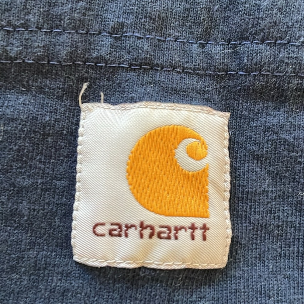 Carhartt logo pocket tee in navy blue. 100% cotton. Men's L. Like new condition. - Picture 3 of 7
